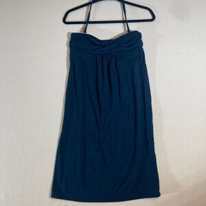 J. Crew Dress Small Navy Jersey Babydoll Knit Knee Length Y2K Preppy‎ Minimalist